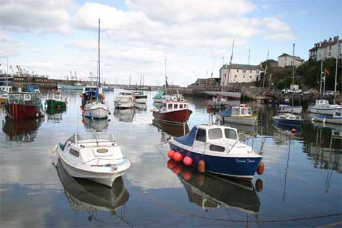 boats in Brixham harbour