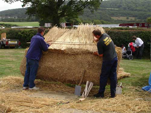 thatching demonstrated at the Okehampton Show